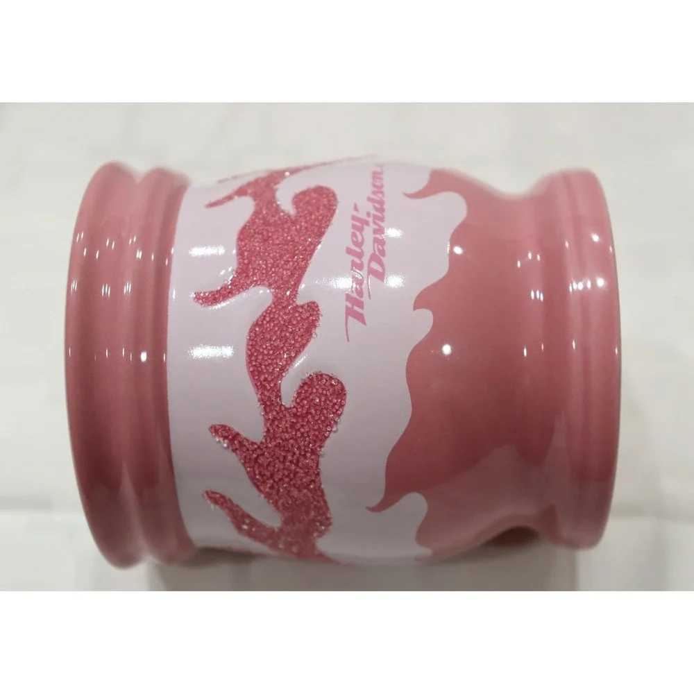 Harley-Davidson Pink and White Sparkled Textured Flames Coffee Mug - Picture 7 of 10